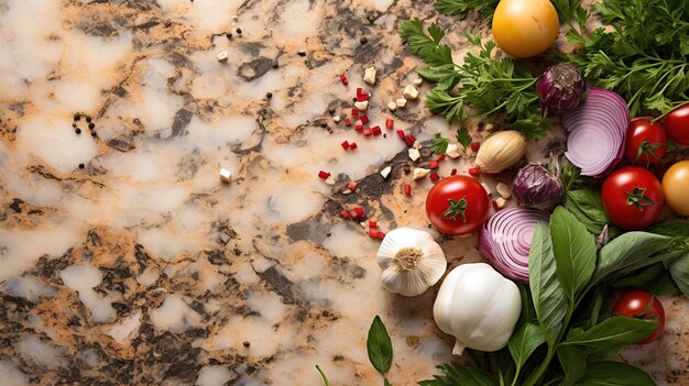 Ingredients spread on table